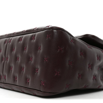 Chanel Lambskin Cross Stitch Small Coco Handle Flap Burgundy 10 of 10