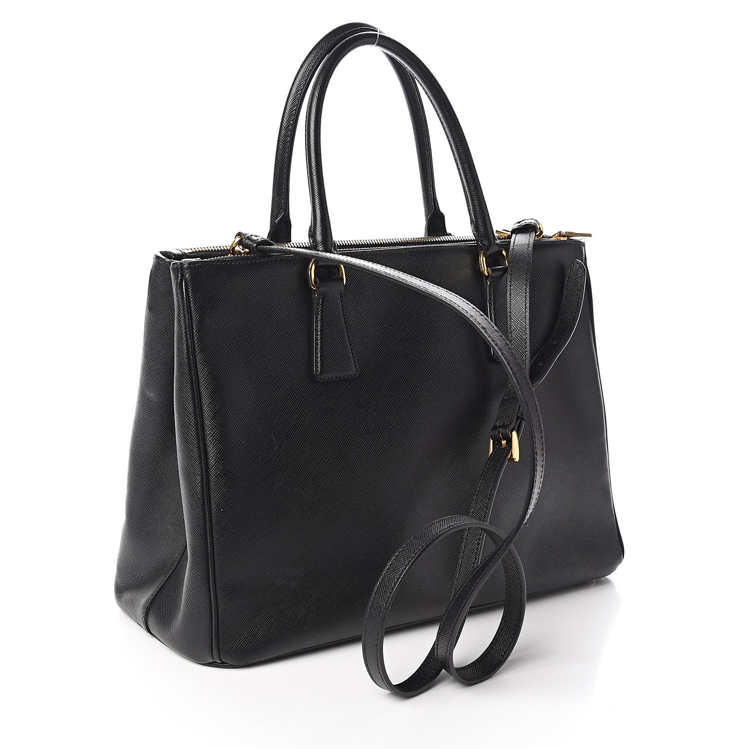 Prada Saffiano Medium Galleria Double Zip Tote Black 2 of 9