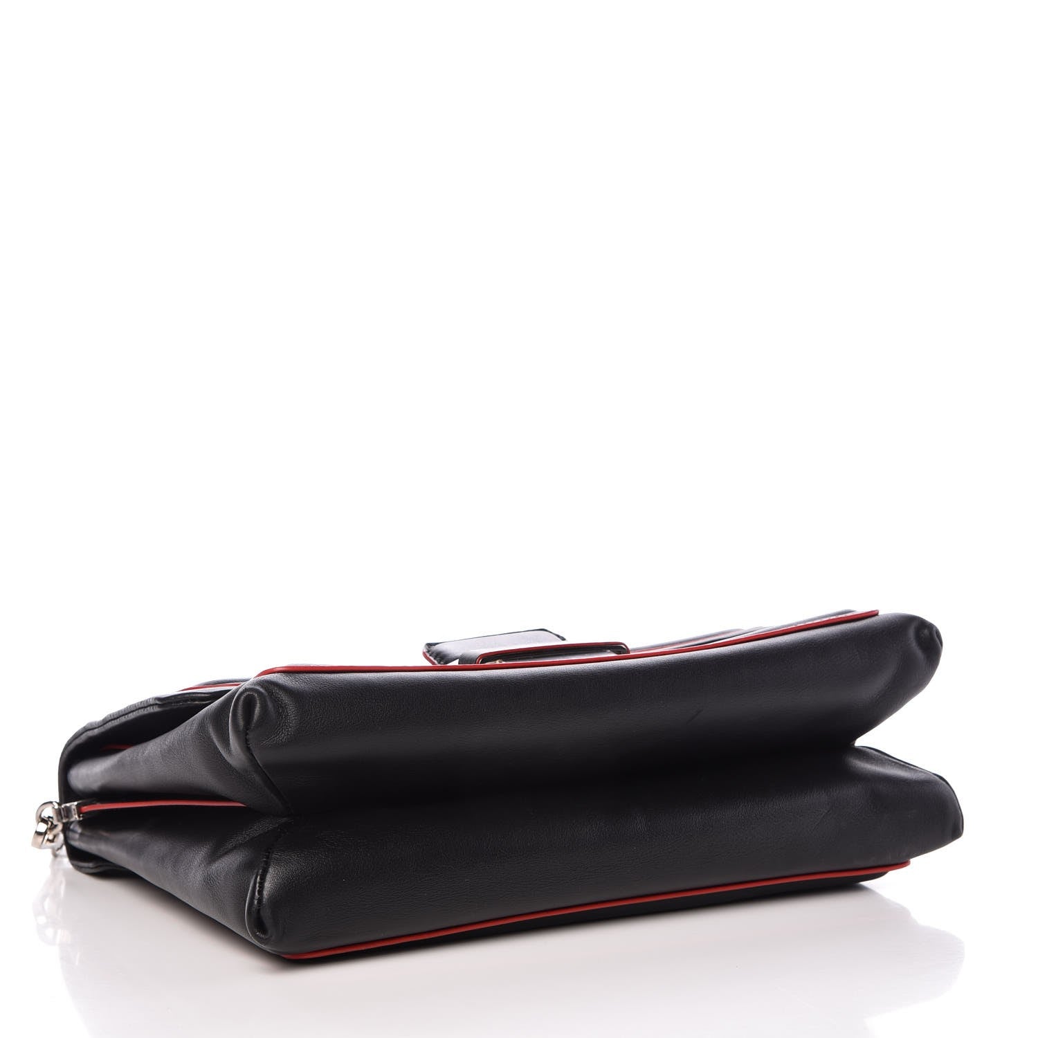 Versace Calfskin Palazzo Shoulder Bag Black Red 5 of 15