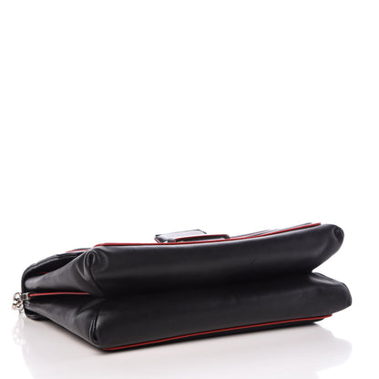 Versace Calfskin Palazzo Shoulder Bag Black Red 5 of 15