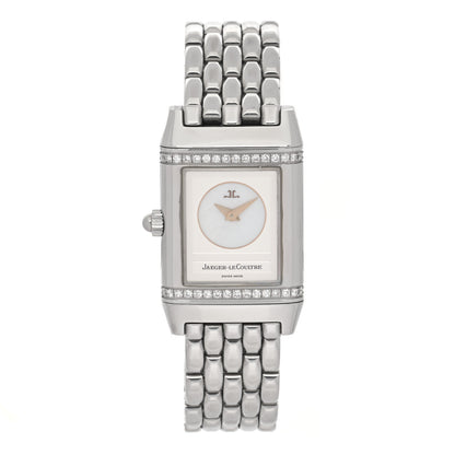 Jaeger-LeCoultre Stainless Steel Diamond Mother of Pearl 20mm Reverso Classic Duetto Manual Winding Watch 266.882.443 2 of 7