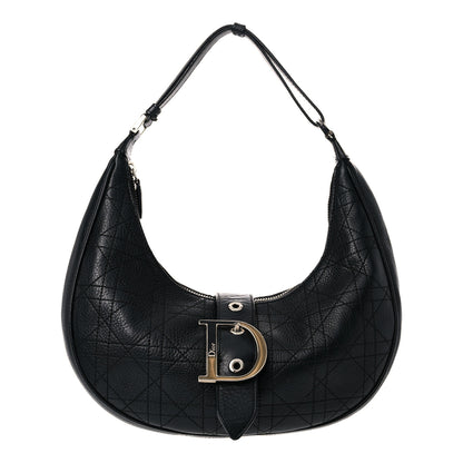 Christian Dior Grained Calfskin Cannage Hobo Black 1 of 24