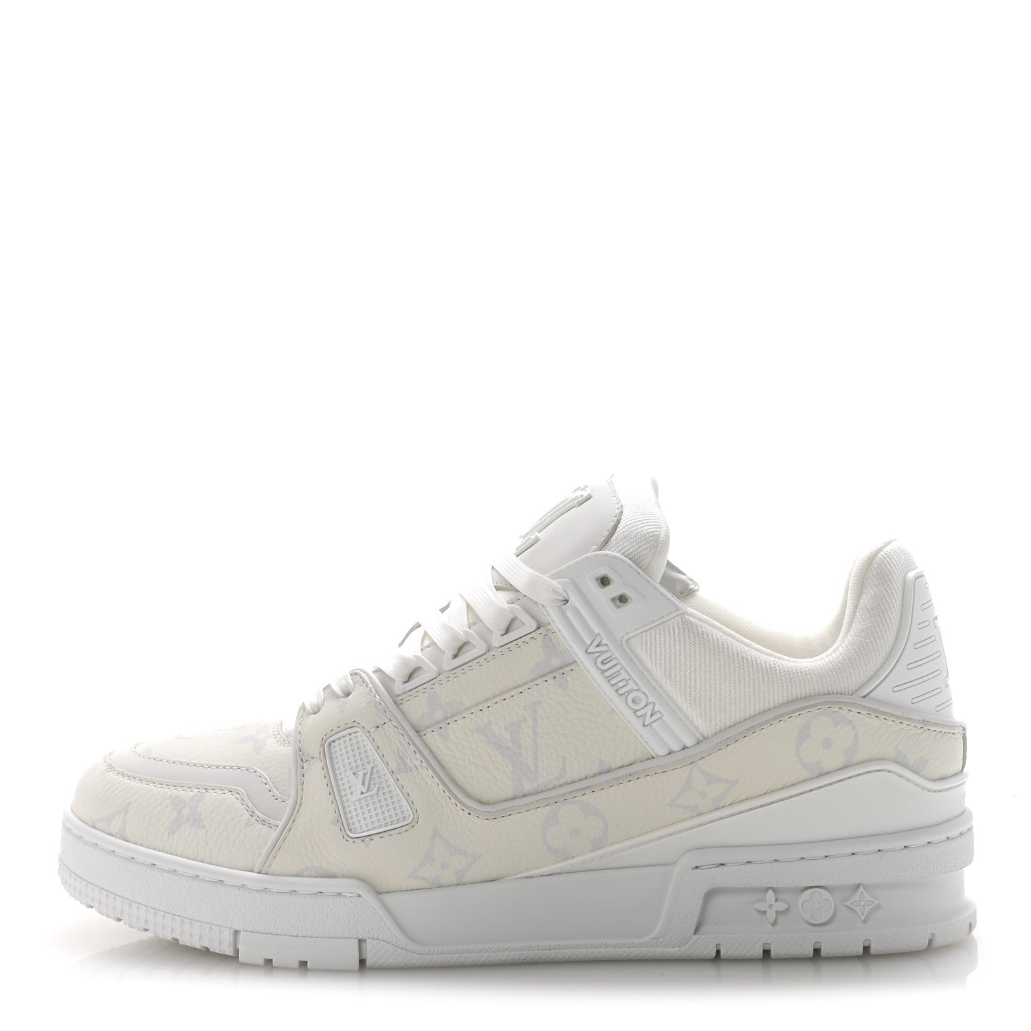 Louis Vuitton Calfskin Monogram Mens LV Trainer Sneakers 7 White 1 of 10