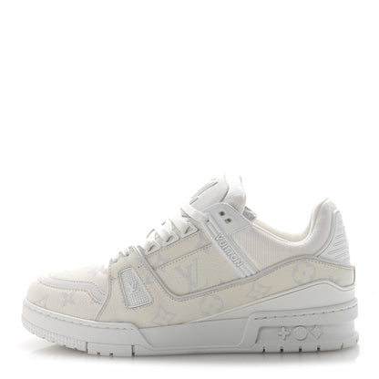 Louis Vuitton Calfskin Monogram Mens LV Trainer Sneakers 7 White 1 of 10