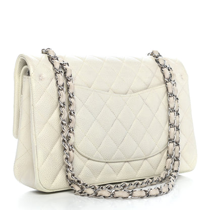 Chanel Caviar Quilted Medium Double Flap White 3 of 9