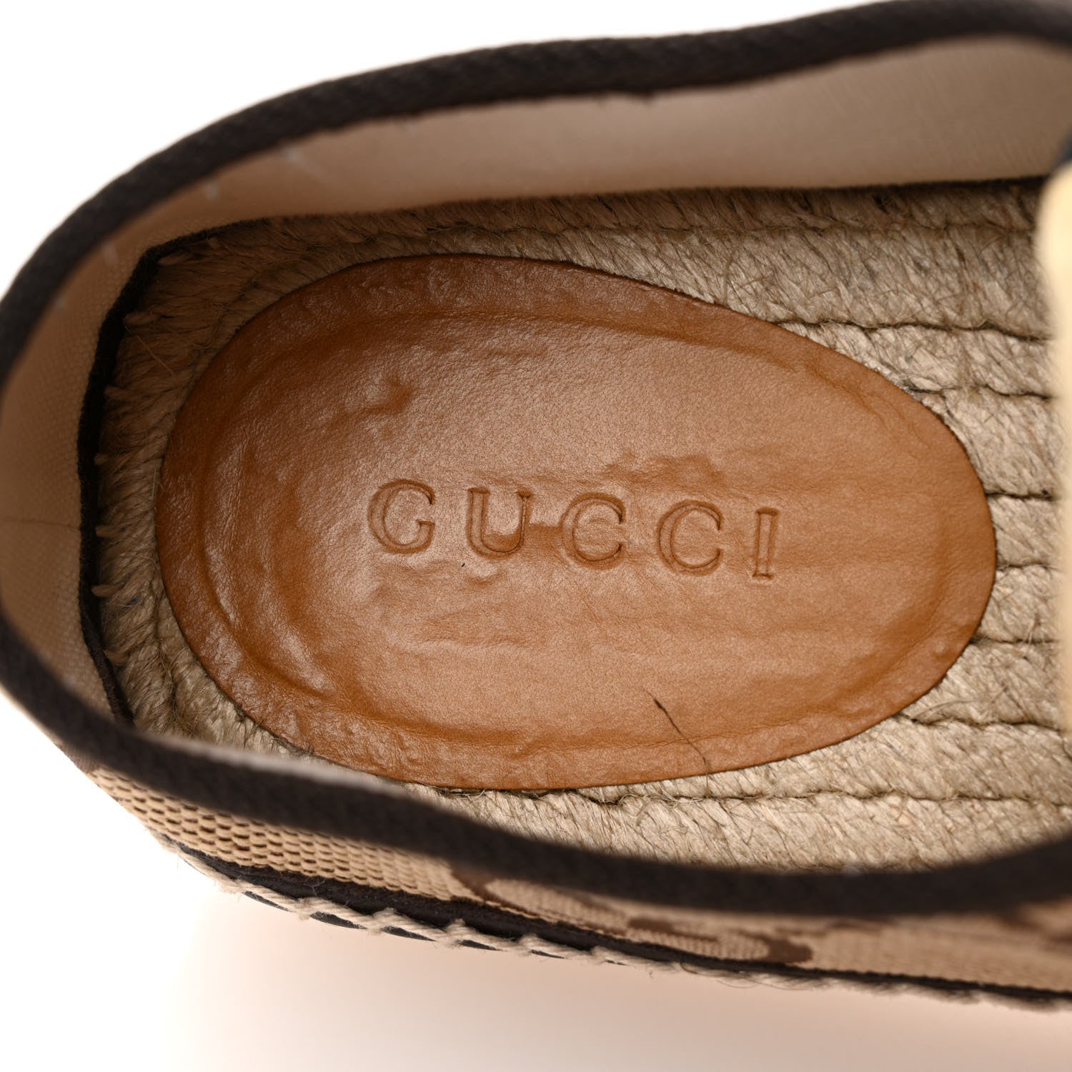 Gucci Monogram Macro GG Web Mens Espadrille Sneakers 8 Camel Ebony Cocoa 8 of 13