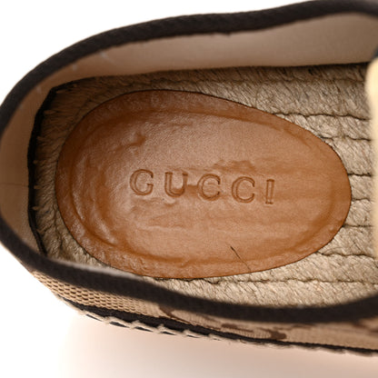 Gucci Monogram Macro GG Web Mens Espadrille Sneakers 8 Camel Ebony Cocoa 8 of 13