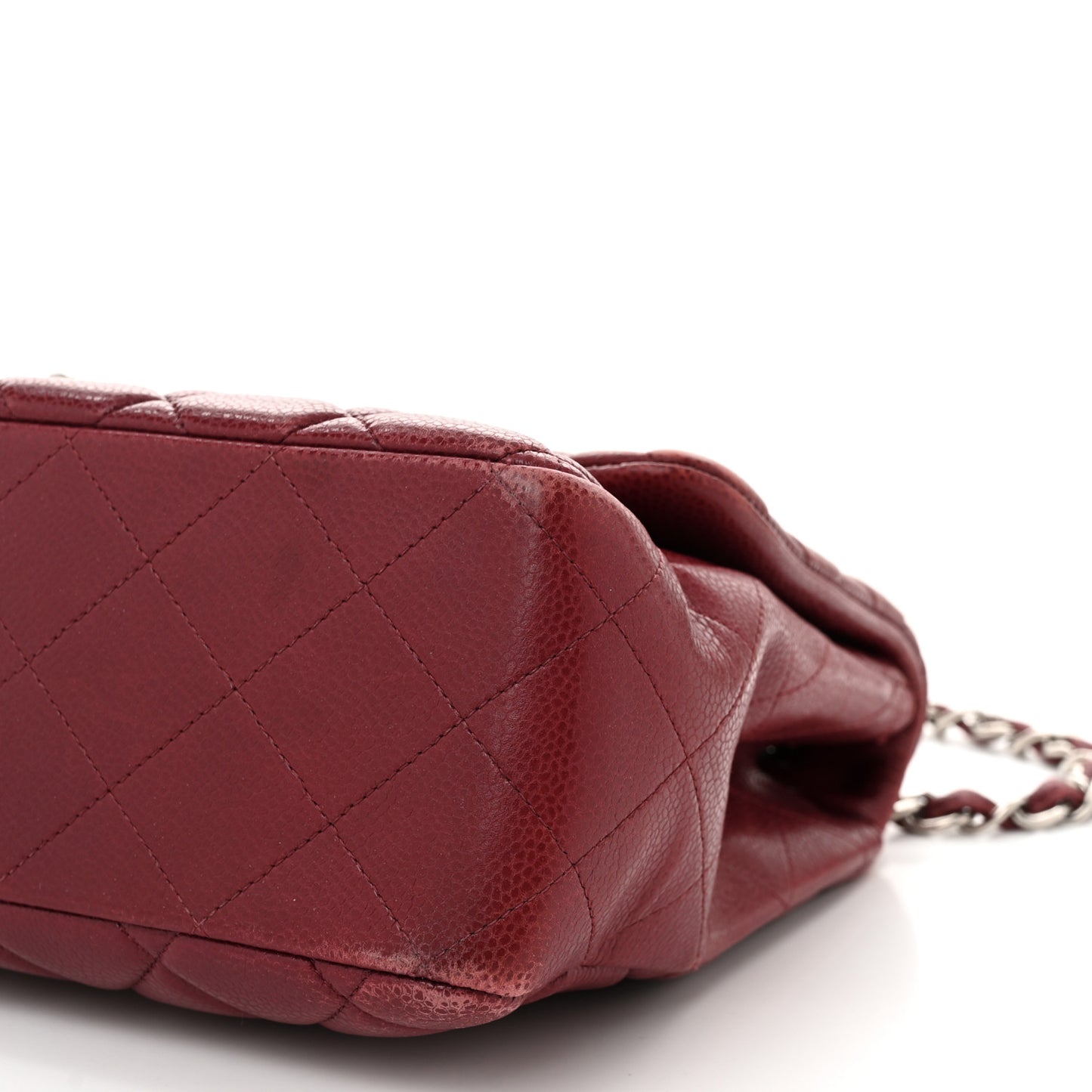 Caviar Quilted Jumbo Single Flap Red