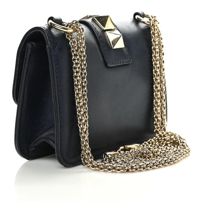 Valentino Garavani Vitello Mini Glam Lock Rockstud Flap Blue 2 of 9