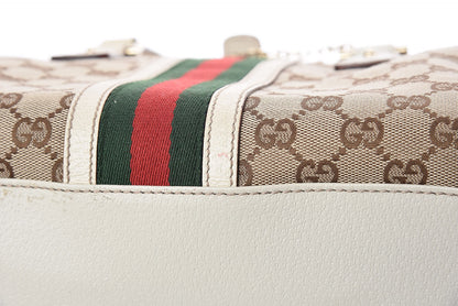 Gucci Monogram Web Large Treasure Boston Tote Beige 15 of 17