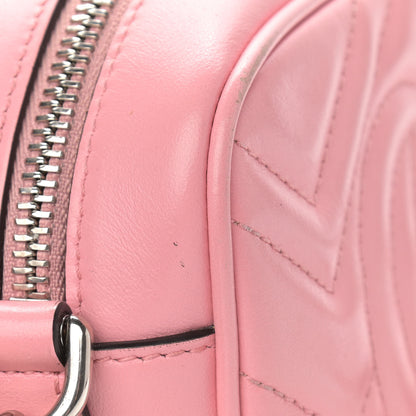 Gucci Calfskin Matelasse Mini GG Marmont Chain Shoulder Bag Wild Rose 12 of 15