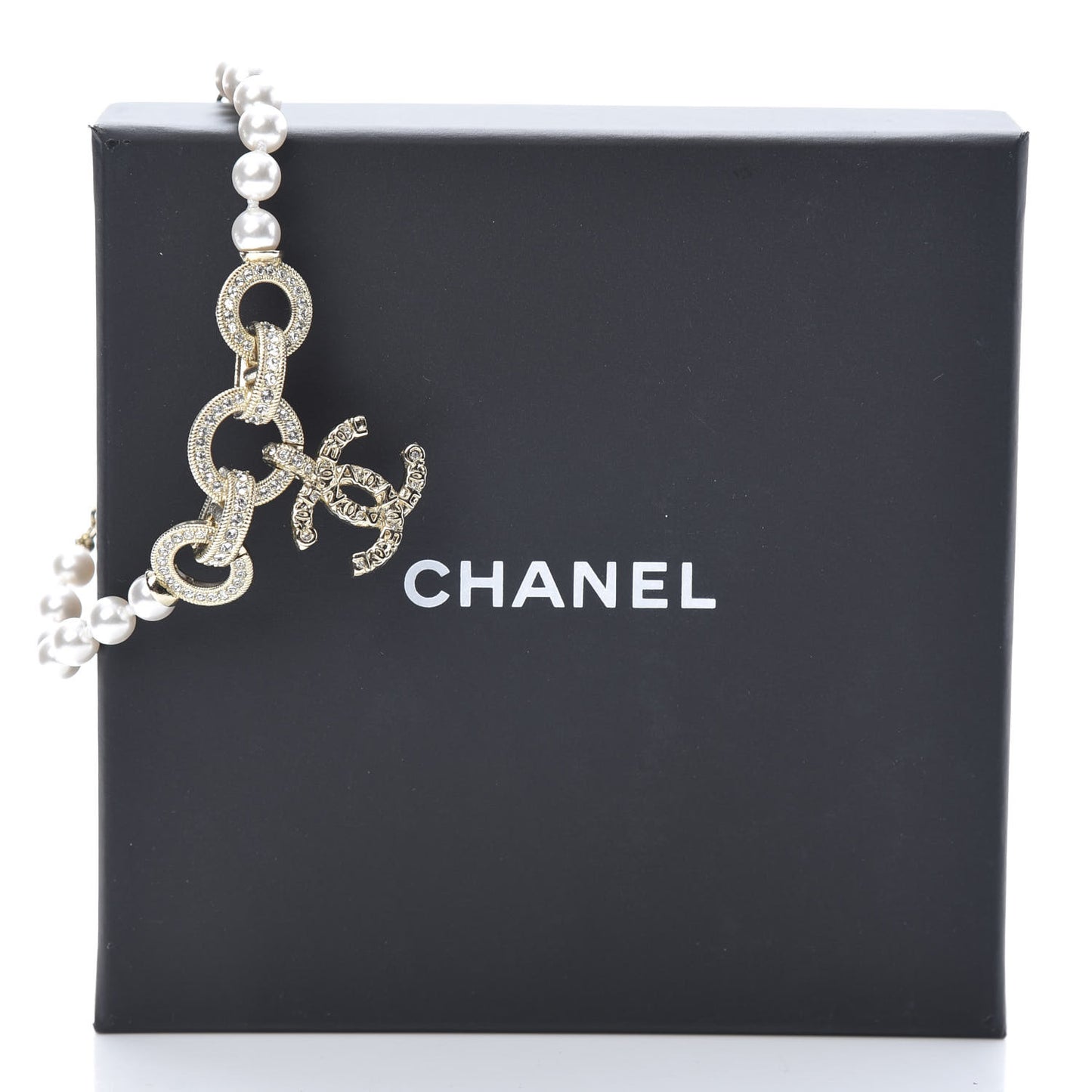 Pearl Crystal CC Bracelet Gold