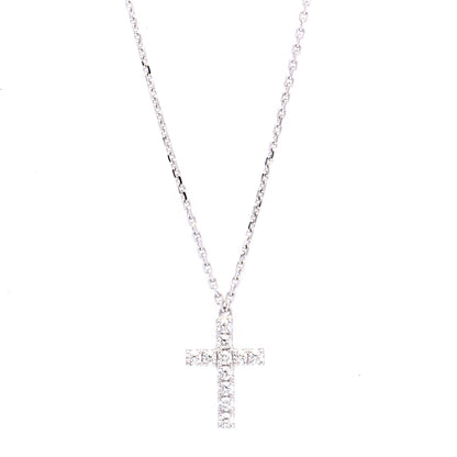 Cartier 18K White Gold Diamond Symbols Cross Pendant Necklace 1 of 6