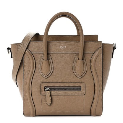 Celine Drummed Calfskin Nano Luggage Dune 1 of 13