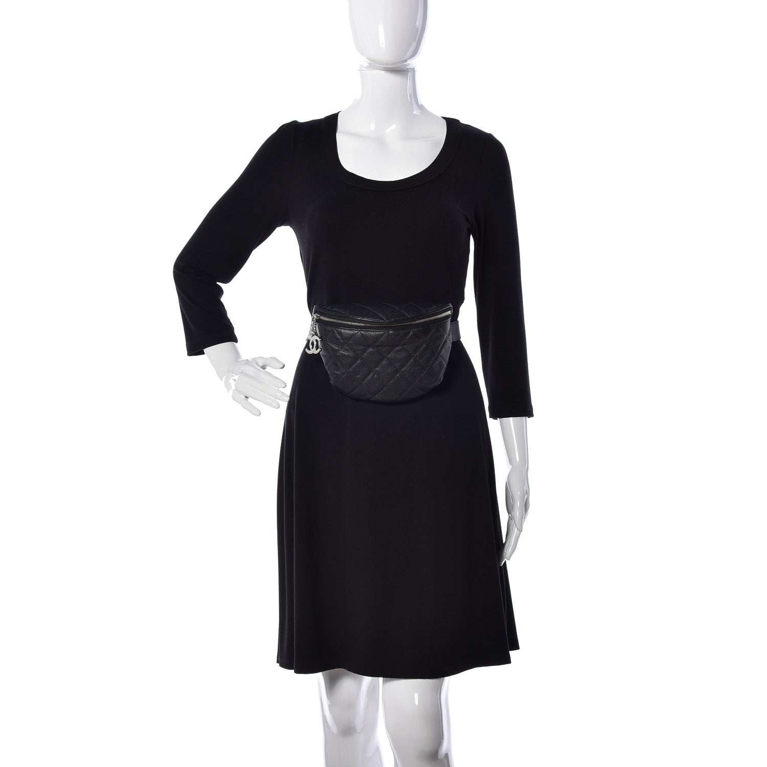 Chanel Grained Calfskin Quilted Waist Belt Bag Black 2 of 11