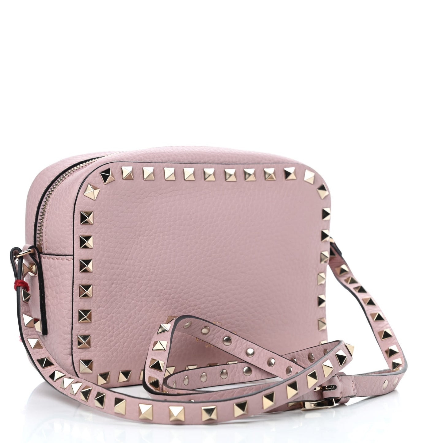 Pebbled Calfskin Rockstud Camera Crossbody Bag Cipria