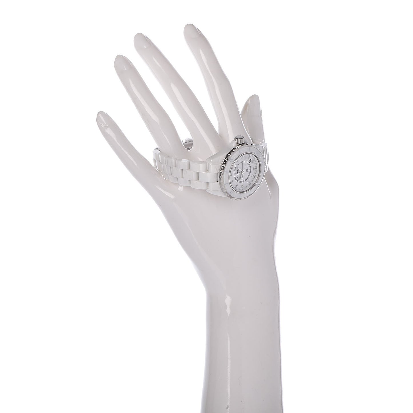 Stainless Steel Ceramic Diamond 33mm J12 Quartz Watch White