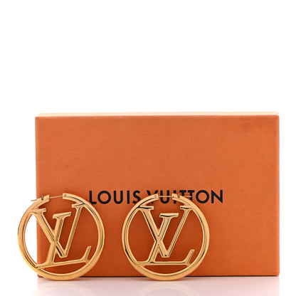 Louis Vuitton Metal Louise Hoop Earrings Gold 6 of 6