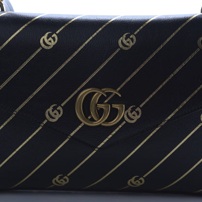 Gucci Calfskin Diagonal GG Medium Thiara Double Envelope Shoulder Bag Black White 9 of 12