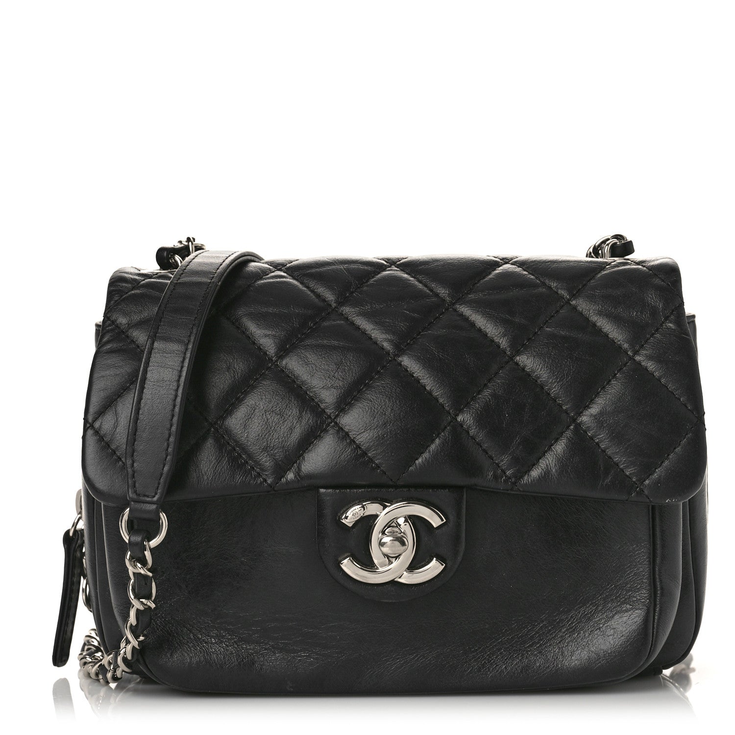 Chanel Aged Calfskin Quilted Express Zip Around Flap Black 1 of 11