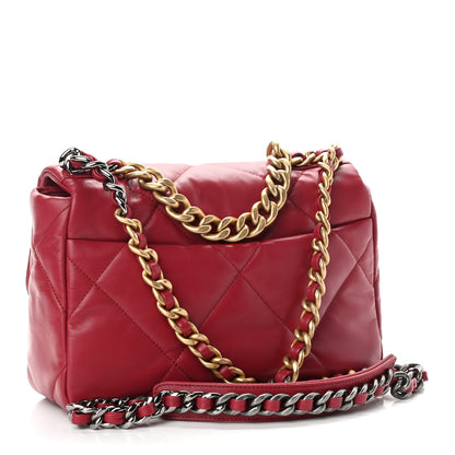 Chanel Goatskin Quilted Medium Chanel 19 Flap Dark Pink 3 of 11