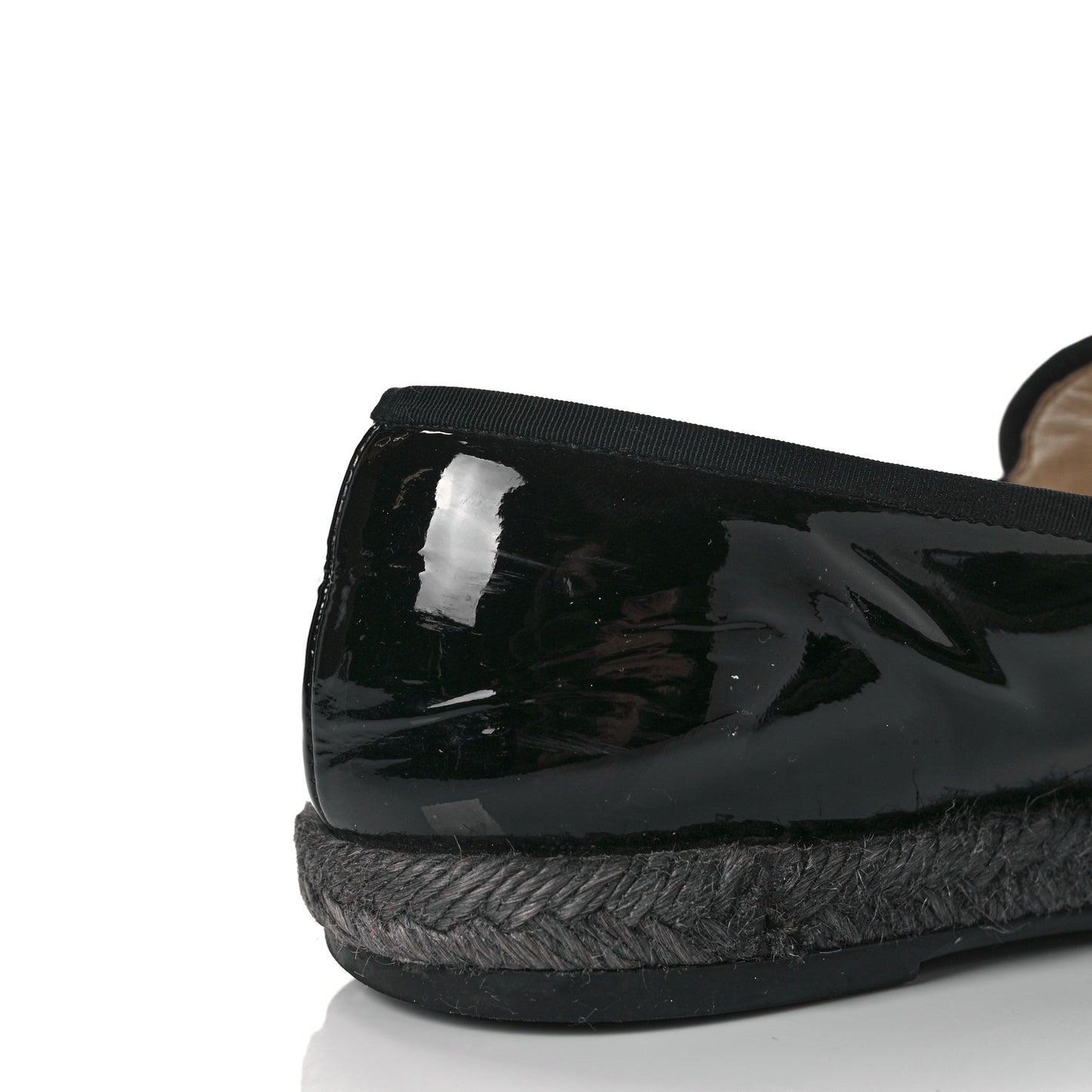 Patent Calfskin CC Mocassin Loafer Espadrilles 39 Black