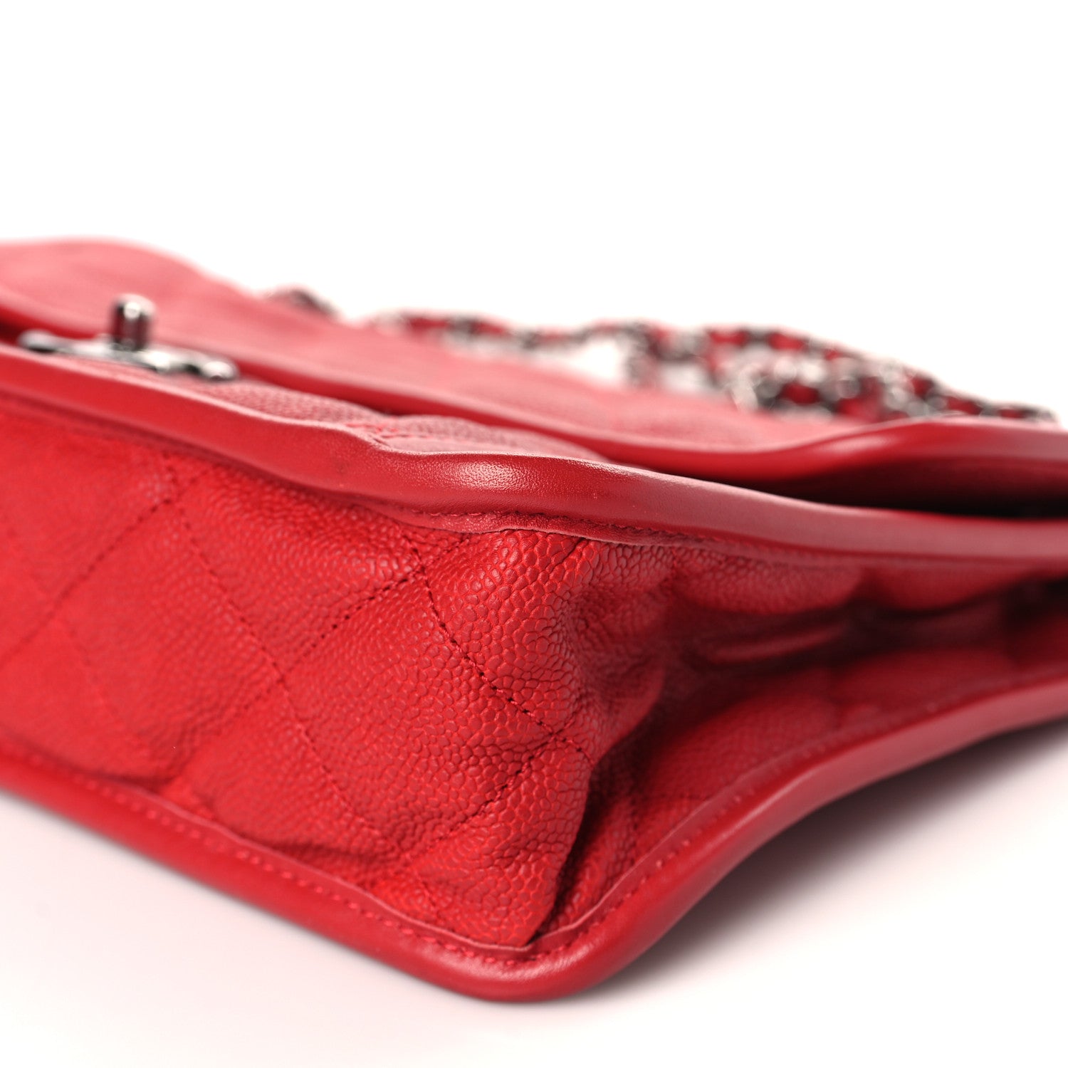 Chanel Caviar Quilted Large French Riviera Flap Red 9 of 10