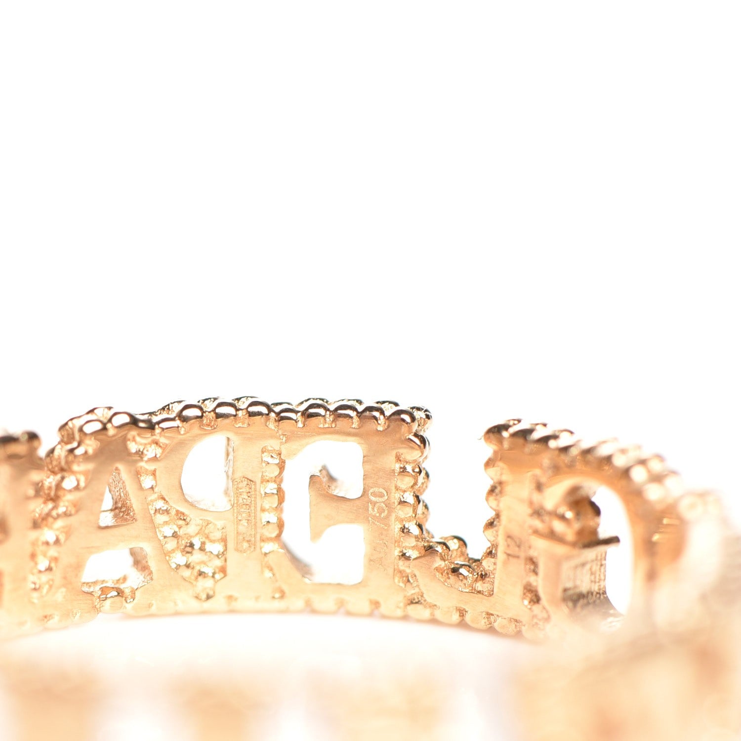 Gucci 18K Yellow Gold Diamond L'Aveugle Par Amour Ring 52 6 8 of 9