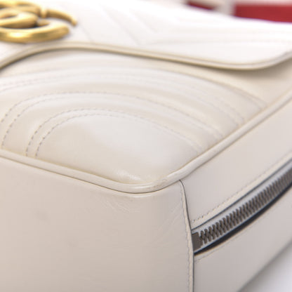 Gucci Calfskin Matelasse Sylvie Web Small GG Marmont Top Handle Shoulder Bag White 13 of 20