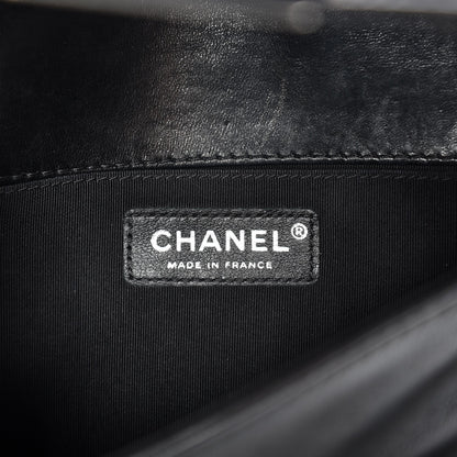 Chanel Lambskin Quilted Medium Boy Flap Black Blue 6 of 12