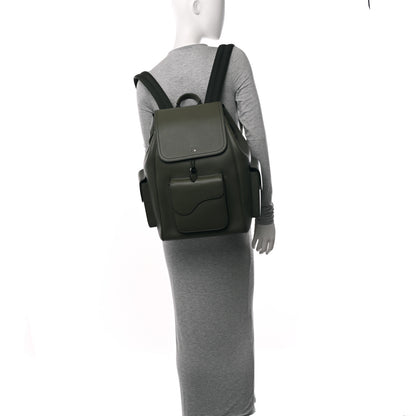 Christian Dior Grained Calfskin Saddle Drawstring Backpack Green 2 of 10