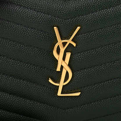 Saint Laurent Grain De Poudre Matelasse Monogram Mini Lou Camera Bag New Vert Fonce 8 of 12