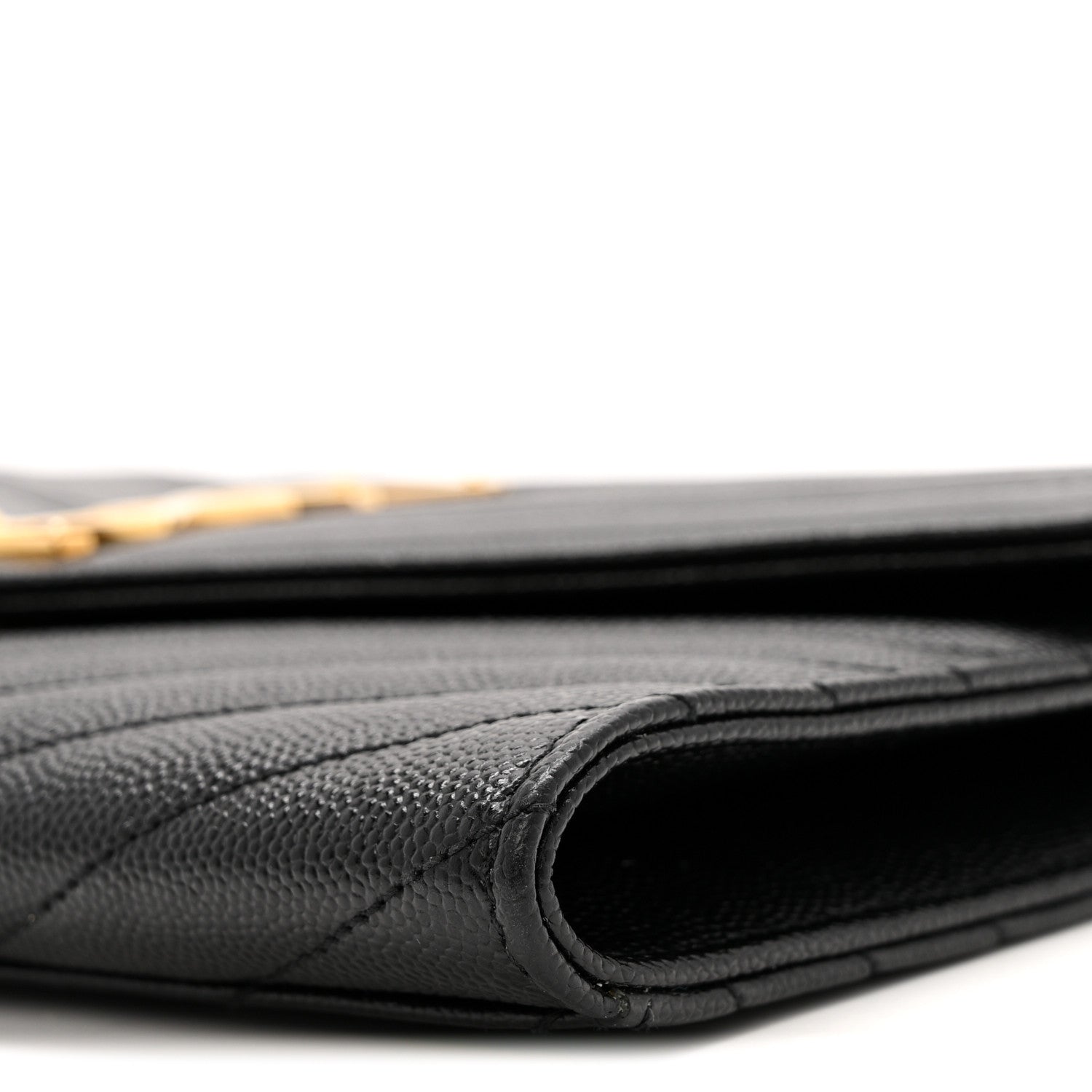 Saint Laurent Grain De Poudre Matelasse Chevron Monogram Envelope Clutch Black 10 of 12