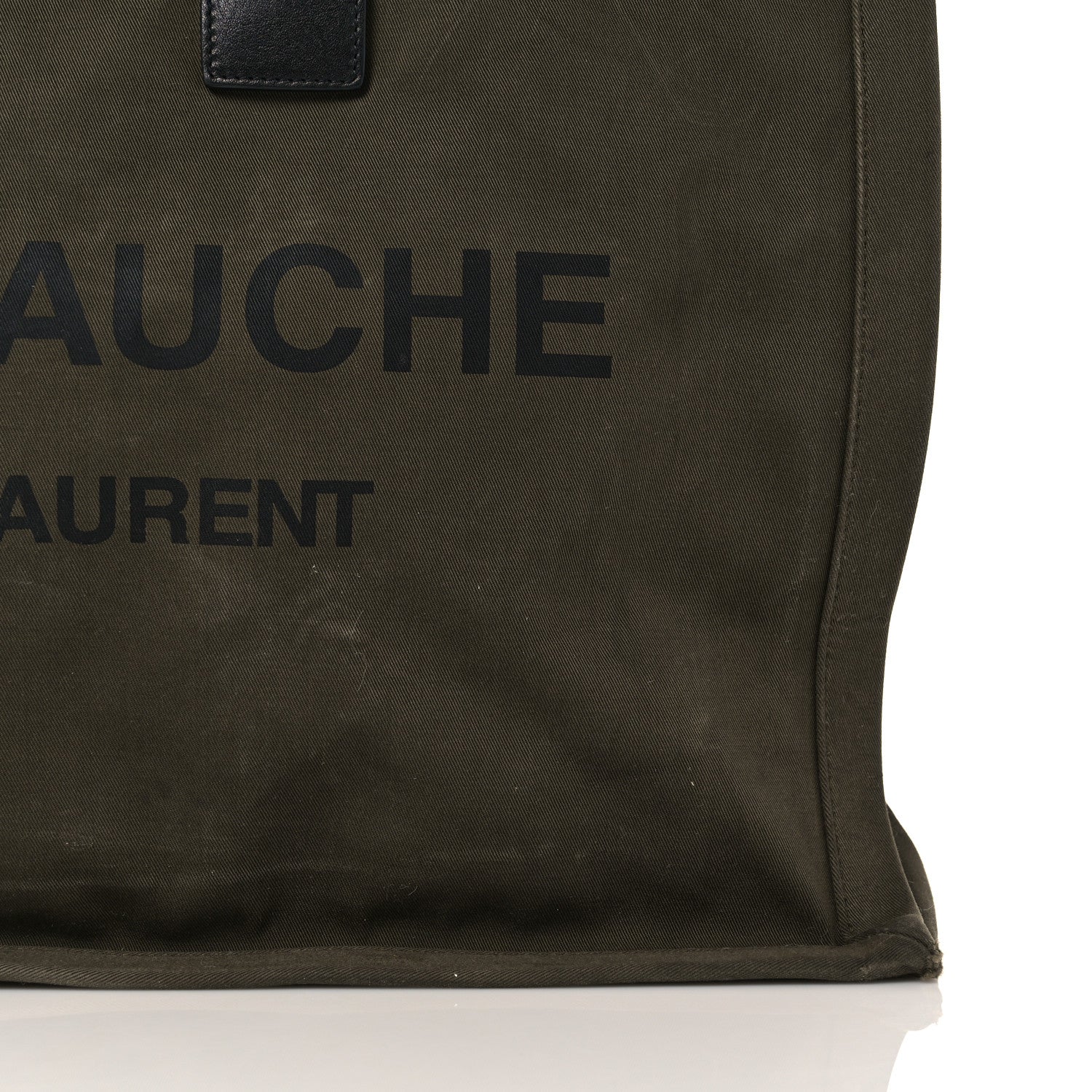 Saint Laurent Linen Calfskin Rive Gauche Tote Khaki 19 of 30