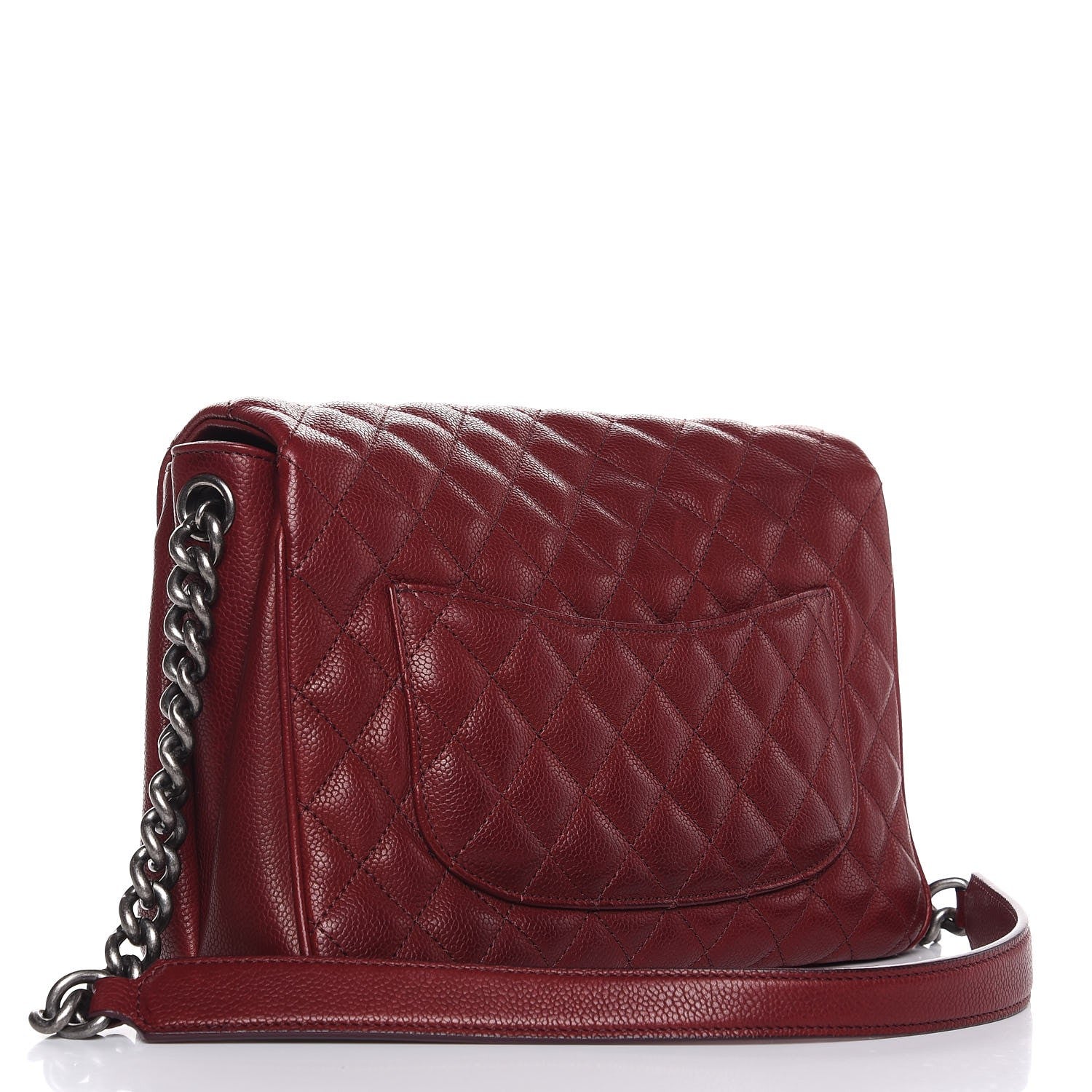 Chanel Caviar Quilted Medium Rock In Rome Single Flap Burgundy 3 of 10