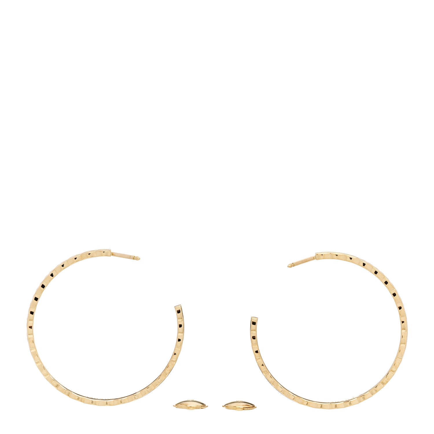 Chanel 18K Yellow Gold Large Coco Crush Hoop Earrings 3 of 6