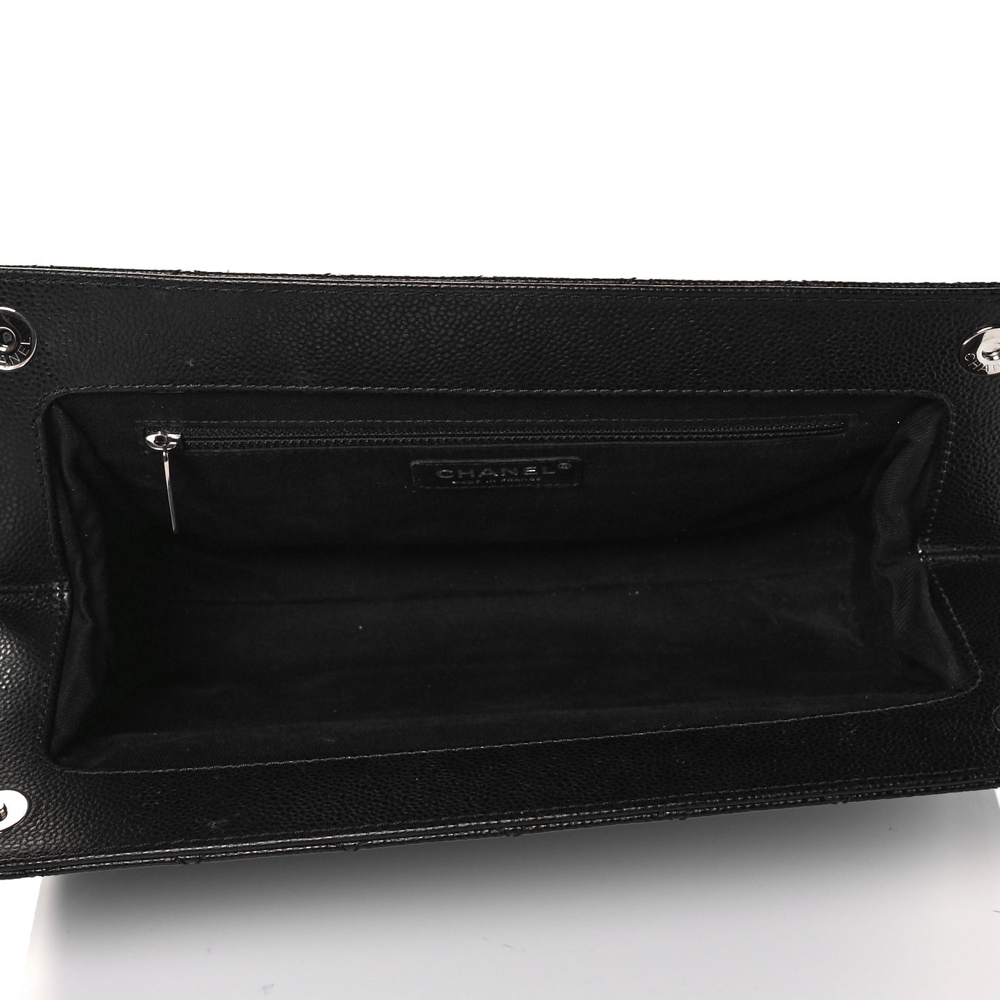 Caviar Quilted CC Large Clutch Black