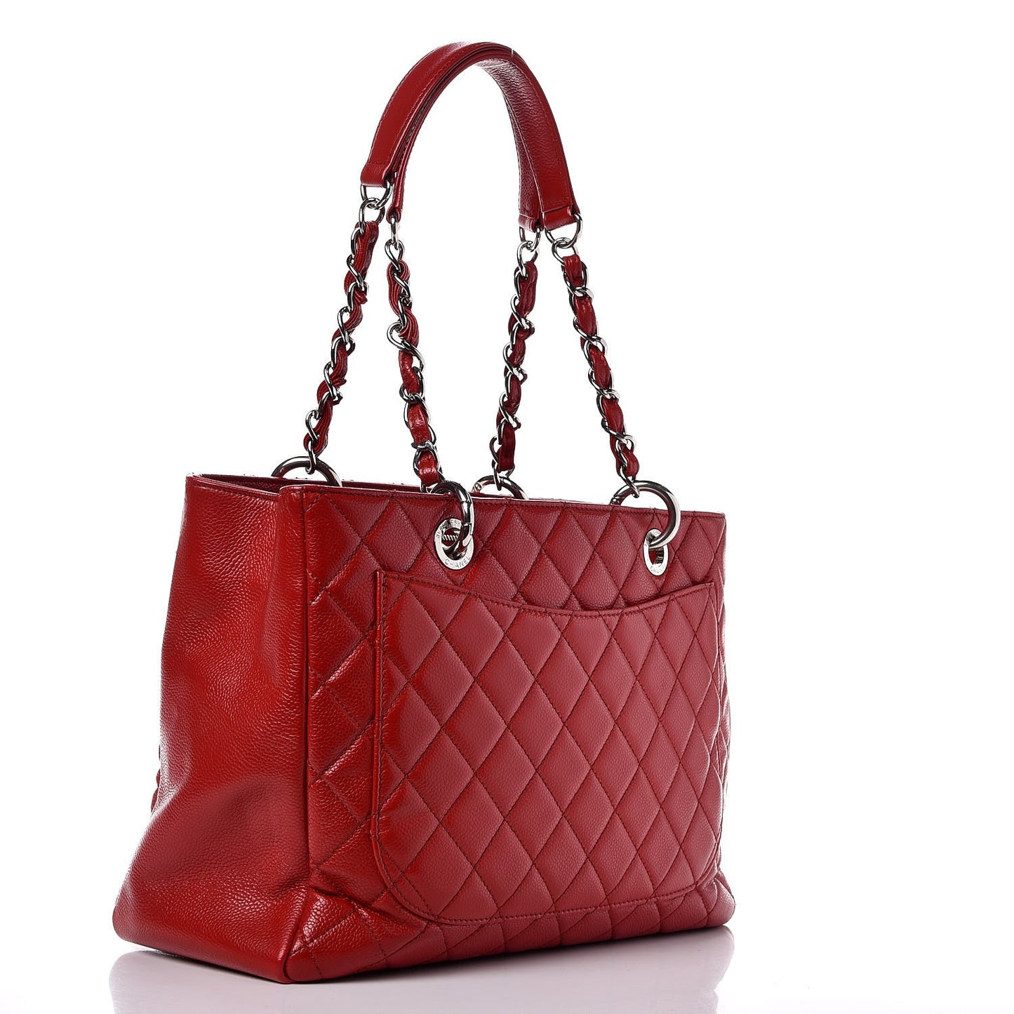 Caviar Quilted Grand Shopping Tote GST Red