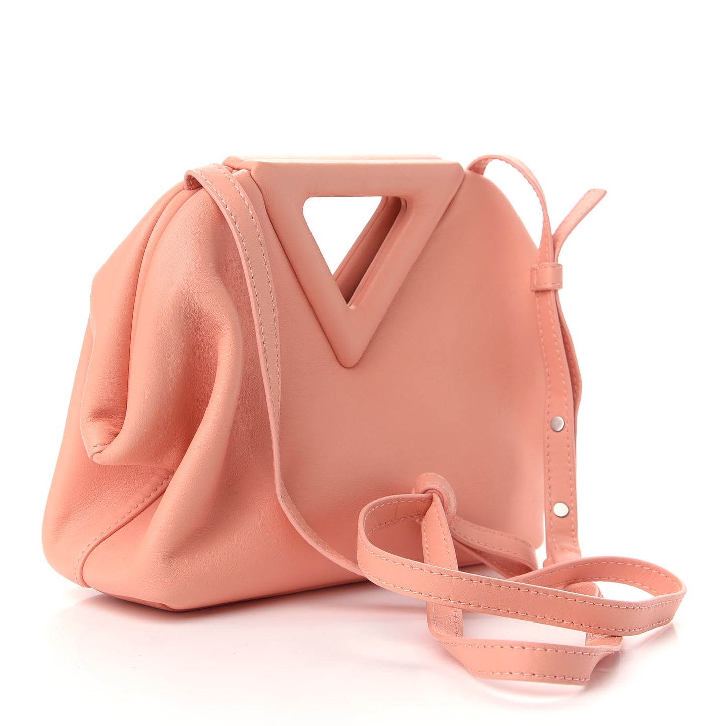 Calfskin Small The Point Triangle Bag Peachy