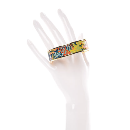 Hermes Enamel Printed Wide Dans un Jardin Anglais Bracelet 70 2 of 5