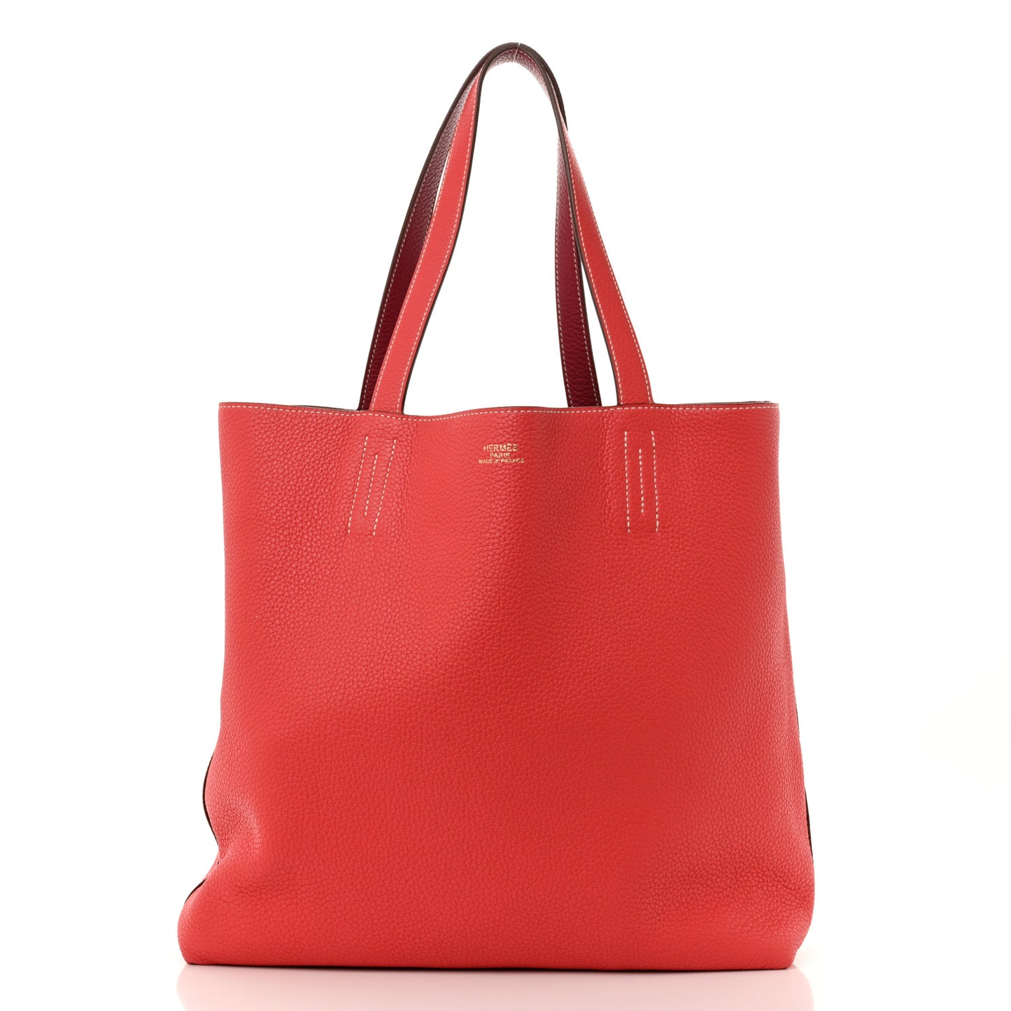 Taurillon Clemence Double Sens 45 Reversible Tote Rubis Bougainvillea