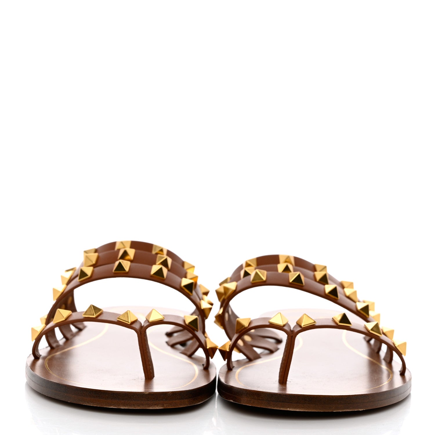 Valentino Garavani Calfskin Rockstud Flair Flat Thong Sandals 37.5 Selleria 2 of 8