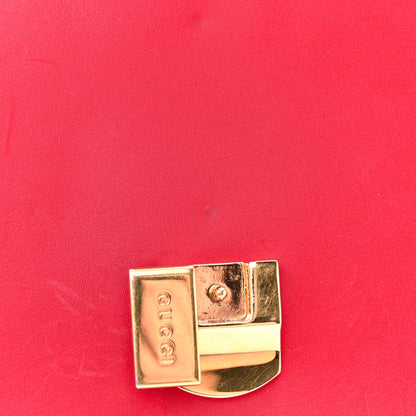 Gucci Calfskin Medium Sylvie Top Handle Bag Hibiscus Red 15 of 21