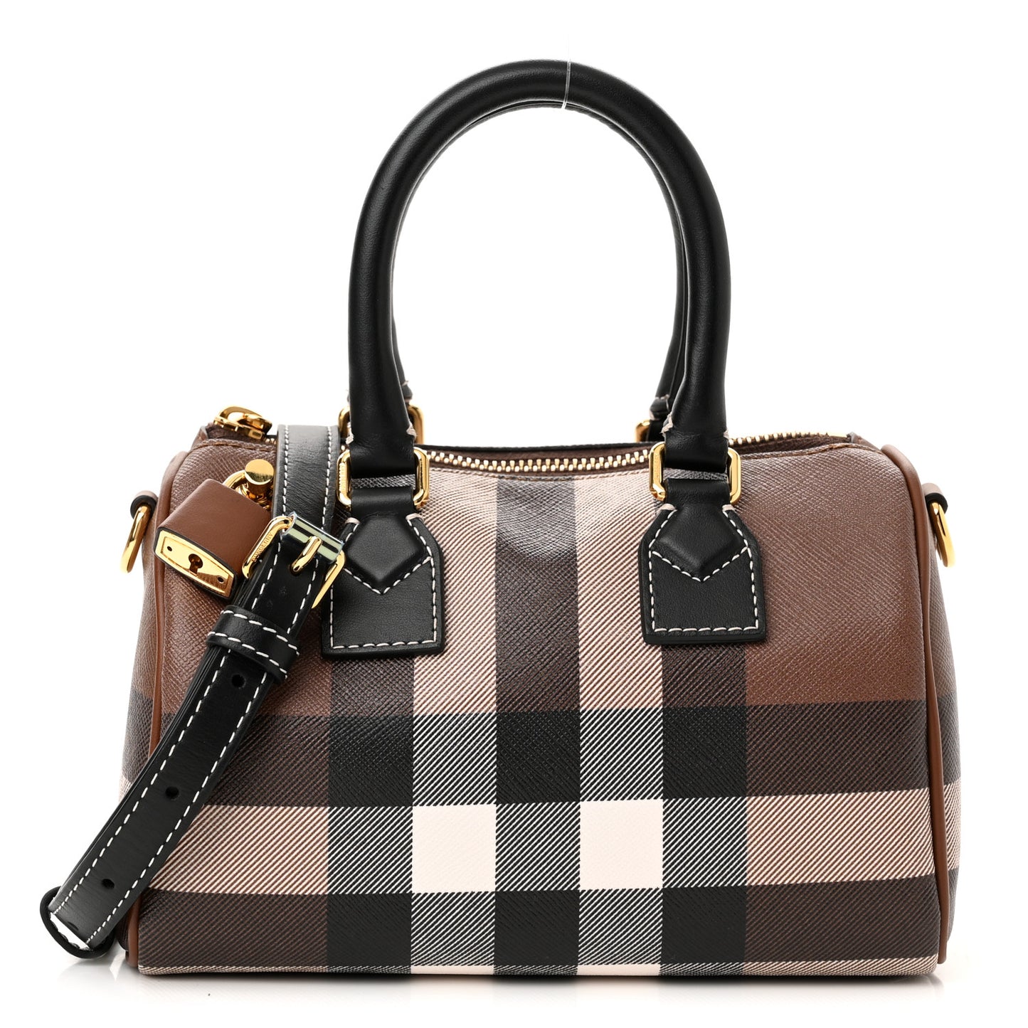E-canvas Check Mini Bowling Bag Dark Birch Brown