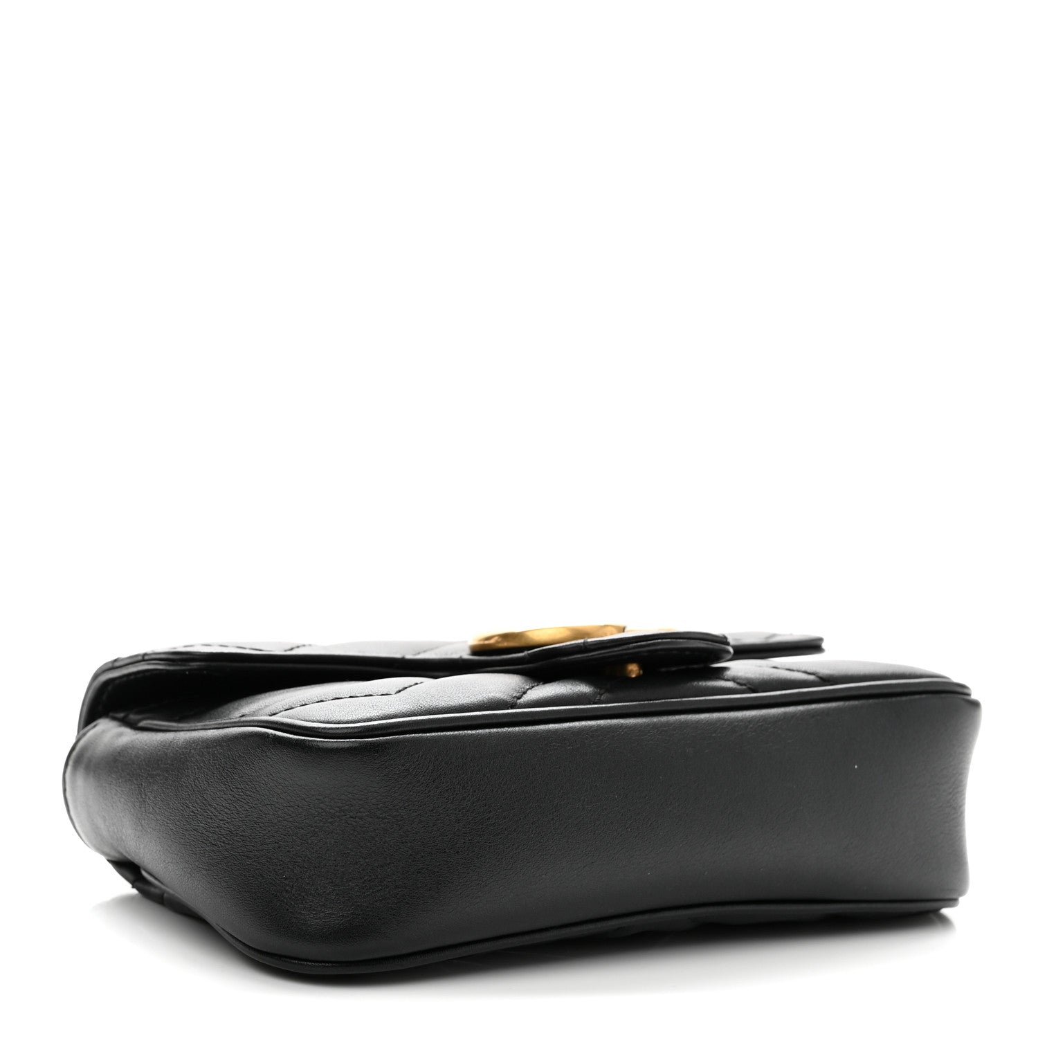 Gucci Calfskin Matelasse Super Mini GG Marmont Shoulder Bag Black 4 of 10