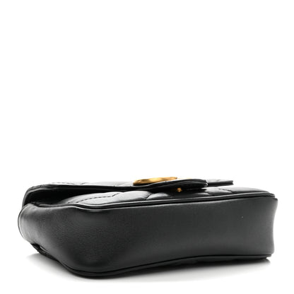 Gucci Calfskin Matelasse Super Mini GG Marmont Shoulder Bag Black 4 of 10