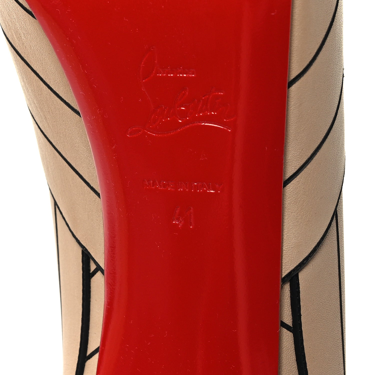 Christian Louboutin Calfskin Undessin Alta 120 Pumps 41 Nude Black 6 of 7