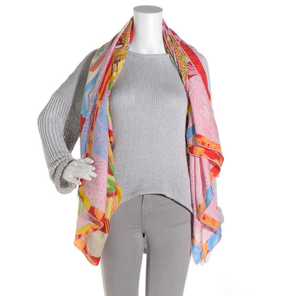 Hermes Cashmere Silk Ex Libris En Monogram Kimonos Shawl 140 2 of 6