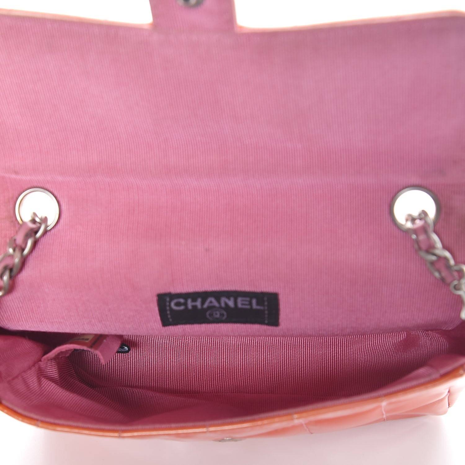 Chanel Patent Square Quilted Extra Mini Convertible Flap Belt Bag Orange 5 of 12
