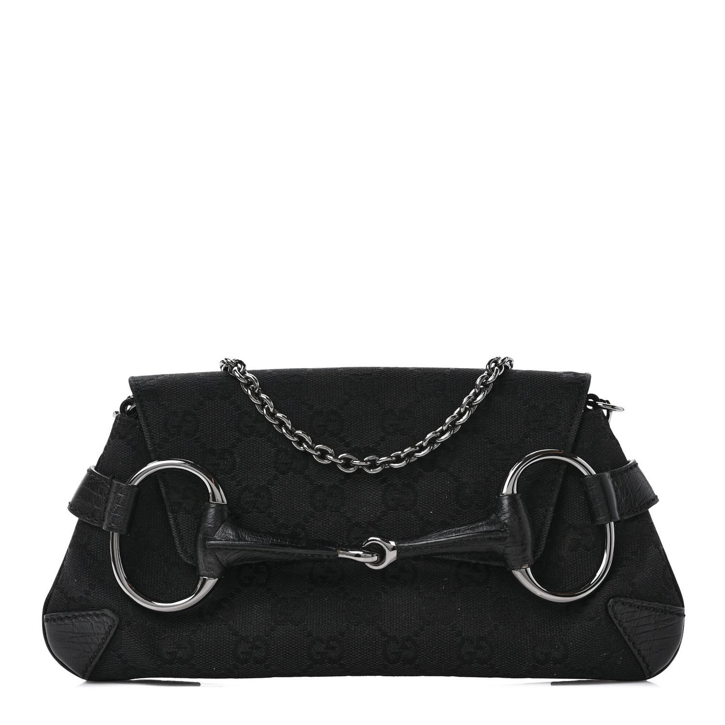 Monogram Horsebit Chain Clutch Black